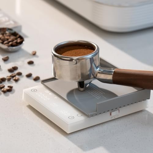 TIMEMORE Coffee Scale Basic 3.0 with Coffee-to-Water Ratio/Water Flow Rate/Timer Function, Digital Scale for Espresso and Pourover Mode, White