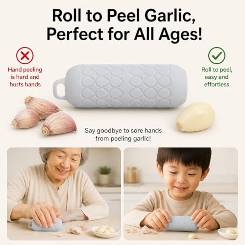 (2PCS) Silicone Garlic Peeler Tube Roller - Fast & Clean, Non-Slip Grip