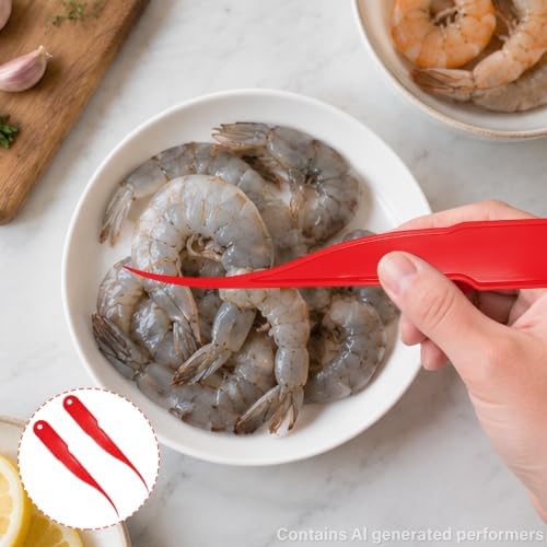 Shrimp Deveiner Tool Shrimp Peeler 2PCS Red Seafood Kitchen Tool Set
