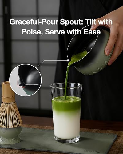 ZENS Premium Matcha Whisk Set, 5pcs Matcha Kit with Matcha Tools, Green