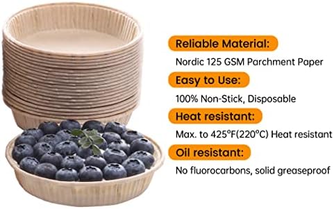 Bake Choice 50pcs Paper Mini Tart Pans, 4 Inch Mini Pie Tins, Disposable