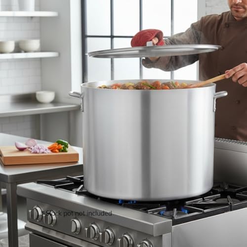 TrueCraftware- 200 qt. Aluminum Stock Pot Lid 24-3/4"" x 1-1/4" 1.8mm Thickness- Multipurpose Pot Cover Cookware for Pasta Soup Pots Large Stockpot Lid Stew Simmering Pot Dishwasher Safe