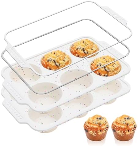 Vinino Silicone Jumbo Muffin Pan with Reinforced Frame for Oven, BPA-Free