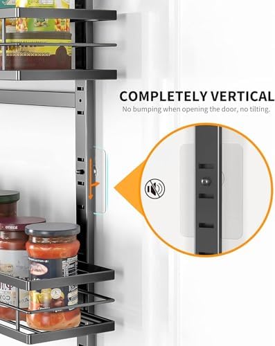 Moforoco 12.2"(W) Narrow 9-Tier Over The Door Pantry Organizer, Pantry Organization and Storage, Black Hanging Basket Wall Spice Rack Seasoning Shelves, Home & Kitchen
