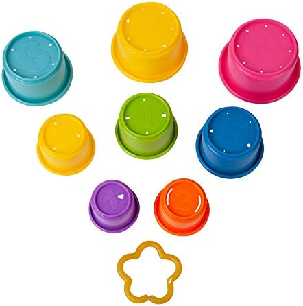 The First Years Stack & Count Stacking Cups - Colorful Baby Stacking Water Toys Set - Stackable Cups for Learning - Baby Bath Toys - Toddler Water Table Toys - 8 Count