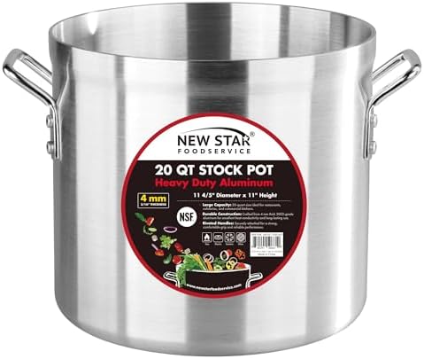 New Star Foodservice 20 Qt Aluminum Stock Pot, No Cover