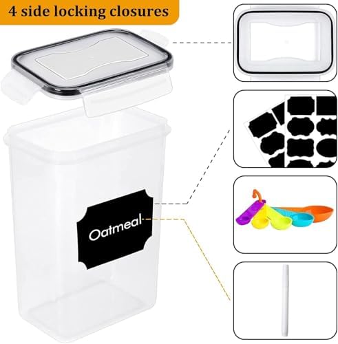 42pcs Airtight Containers, Clear Stackable Dry Food Storage