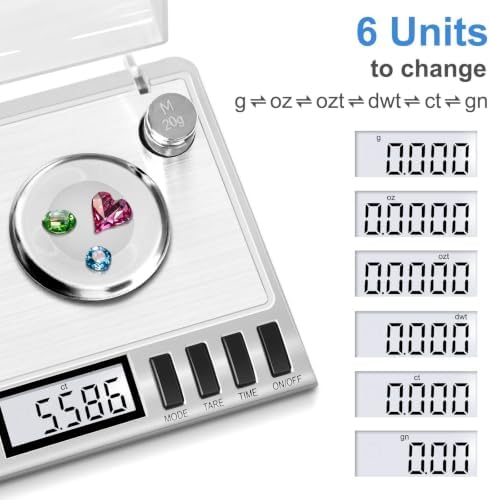 Fuzion Digital Milligram Scale, 50g/0.001g Powder Scale with 6 Accessories
