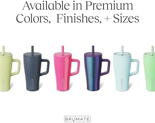 BrüMate Era 20 oz Tumbler with Handle and Straw | 100% Leakproof Insulated Tumbler with Lid and Straw | Made of Stainless Steel | Cup Holder Friendly Base | 20oz (Rose Taupe)