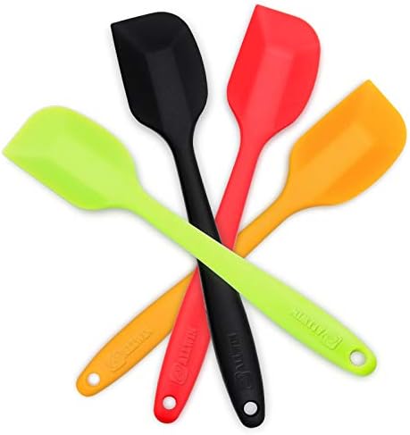 4-Piece Silicone Spatula Set with Stainless Steel Core, Small, Multicolor