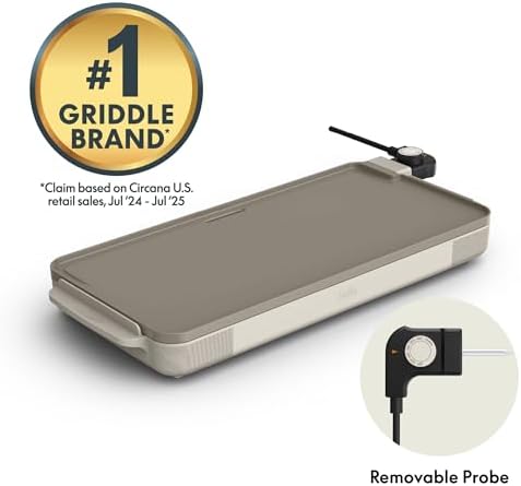 bella 12 x 22 Electric Ceramic Nonstick, Nontoxic Griddle, Oatmilk