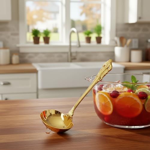 KEAWELL Premium Luxury 2-Piece 7.5-Inch Gravy Ladle Set (2, Gold)