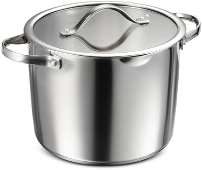Tramontina Tempo Tri-Ply Base Stainless Steel 8-Qt Stock Pot with Lid