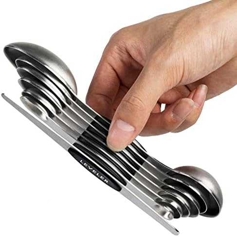Magnetic Measuring Spoons Set Stainless Steel Dual Sided Stackable Teaspoon