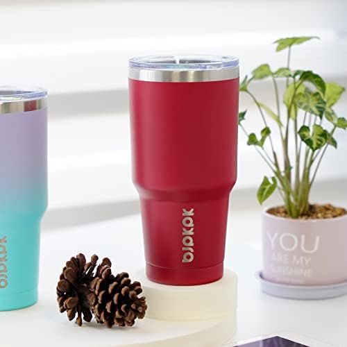 BJPKPK 30 oz Tumbler with Lid and Straw, Insulated Stainless Steel Cup