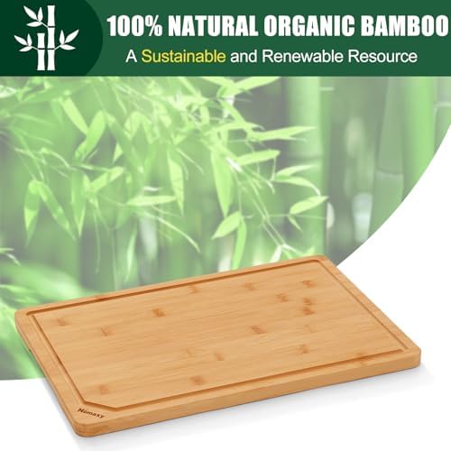 Homaxy Extra Large Organic Bamboo Cutting Boards for Kitchen, 17.5"x12"