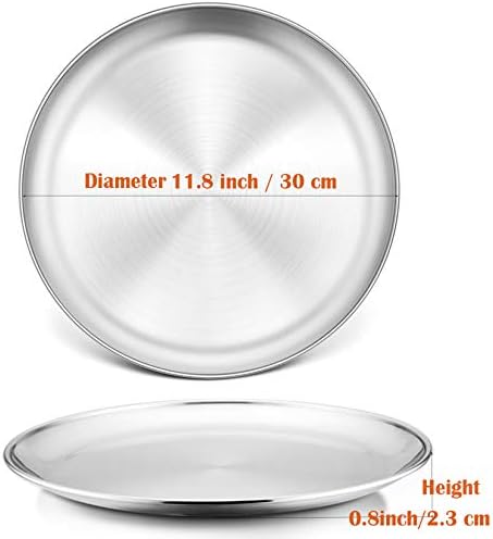 P&P CHEF Pizza Pan Set of 2, 12 Inch Stainless Steel Pizza Tray, Silver