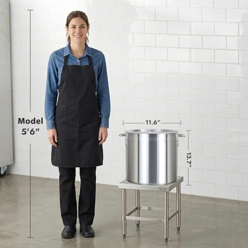 CURTA 32 Quart Aluminum Stock Pot with Lid, Heavy Duty Commercial Grade Large Capacity Cooking Pot for Boiling, Stewing, Great for Kitchen, Restaurant, Catering, and Home Use, NSF Certified
