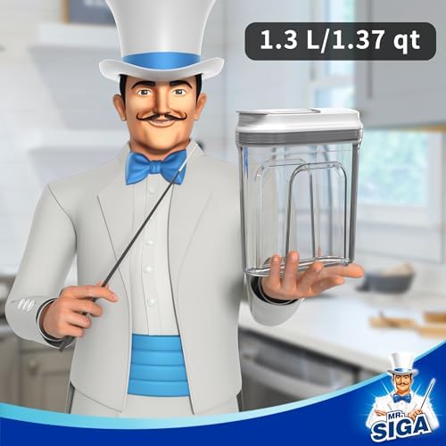 MR.SIGA Airtight Cereal Dispenser Set, Storage Containers for Dry Goods