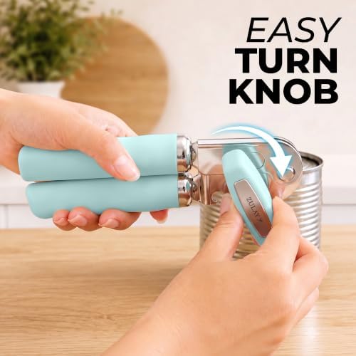 Zulay Kitchen Stainless Steel Swing Open Manual Can Opener Comfortable Grip