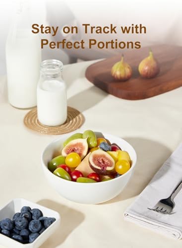 22 OZ White Ceramic Bowls Set of 4, Soup Bowls for Kitchen