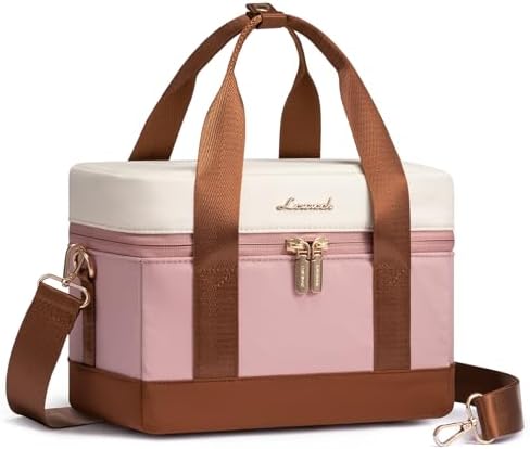 LOVEVOOK Insulated Lunch Bag for Women & Men - Cooler Lunch Tote and Lunch Box for Work and Travel, Pink