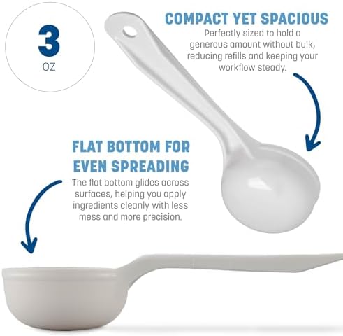 Carlisle FoodService Products Measure Miser Solid Measuring Spoon with Short Handle, 3 Ounces, White, 1 Count (Pack of 1)
