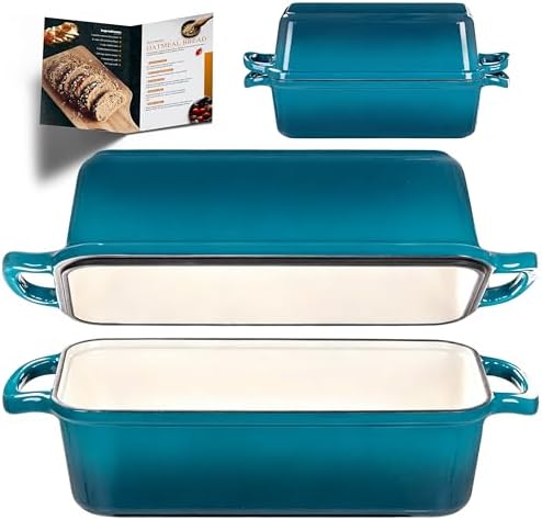 11x5 Inch Cast Iron Loaf Pan with Lid, Sourdough Bread Baking