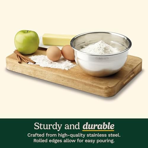 Cuisinart Mixing Bowl Set, Nesting Bowls, Stainless Steel, 3-Piece
