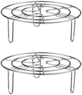 2Pcs Steam Rack, Heavy Duty Steaming Rack Stand, Stainless Steel Round Steamer Cooling Rack Trivet, Pot Steamer Insert Food Stand, Steaming Cookware Accessories(Size:15.5cm/6.1in)