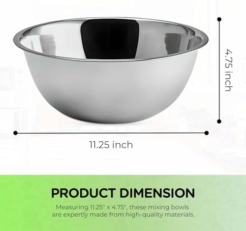 OCS Parts 5 Quart Mixing Bowl | 11.25-Inch Stainless Steel