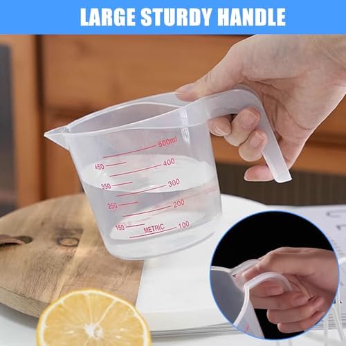 DTDNZKN 2 Pack Measuring Cup Set, 250ml (1-Cup) and 500ml (2-Cup)