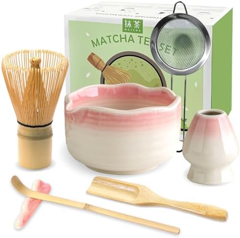 JBER Matcha Whisk Set, 7PCS Matcha Set with Bamboo Whisk and Ceramic Bowl