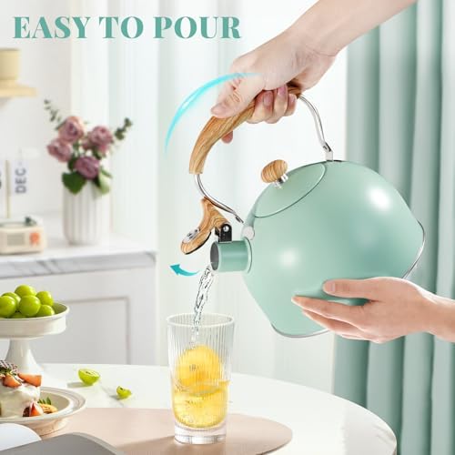 GGC Whistling Tea Kettle for Stove Top, 85OZ/2.6QT Stainless Steel Tea Pot