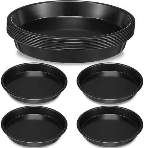 8 Pcs Pie Tins, 9 Inch Round Pans, Black