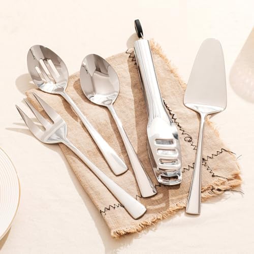 KINGSTONE 5 Piece 18/10 Serving Utensils Set, Stainless Steel Serving Set