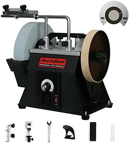 BUCKTOOL 10" 1.2A Variable Speed Wet Sharpening System,Two Way Rotation