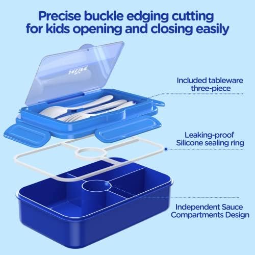 Jelife Bento Lunch Box for Kids - Leakproof Large Bento-Style Bento Boxes