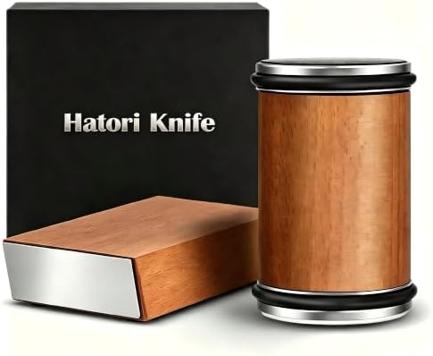 Hatori Knife Sharpener.Magnetic Fixed‑Angle Diamond Sharpening System,15° & 20°Angle Guide Block,Dual Grit Manual Kitchen Sharpener for Straight‑Edge Chef Knives,Compact Portable Knife Sharpening Tool