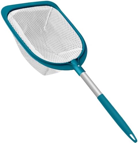 POOLWHALE Hot Tub and Spa Leaf Skimmer Net, Ultra Fine Mesh Bag with Aluminum Pole - Handheld Pool Net for Small Above Ground Pools Efficient Debris Removal