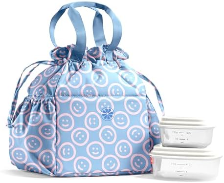 Fit & Fresh Cromwell Cinch Insulated Lunch Bag for Women w/Containers