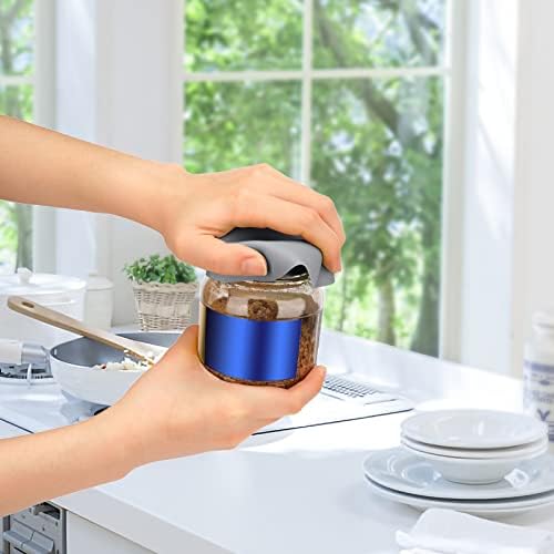 Leezmark 6pcs Jar Openers, Rubber Jar Opener Gripper Pads Kitchen Coasters Multi-function Jar Opener for Seniors with Arthritis Weak Hands(Gray, Blue)