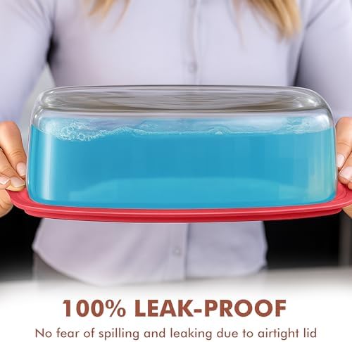 Razab 7.6 Cups / 1800 Ml / 1.9 Qt Glass Meatloaf Baking Pans with Lids