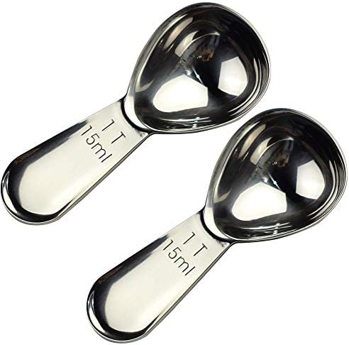 2 Pack Coffee Scoop 15ml Stainless Steel Measuring Spoon Set for Ground Coffee