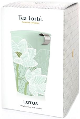 Tea Forte Double-Walled Ceramic Kati Cup, Lotus Blossom, 12 oz