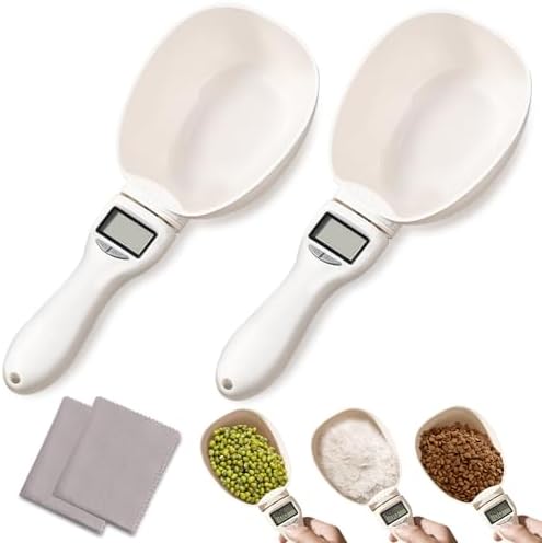 2pcs Digital Measuring Spoon, Digital Food Measuring Scoop Scale,Adjustable Measuring Spoon,Electronic Kitchen Measuring Spoon Scale for Cooking Baking、Kitchen Gadgets,Pet Dog Cat Food