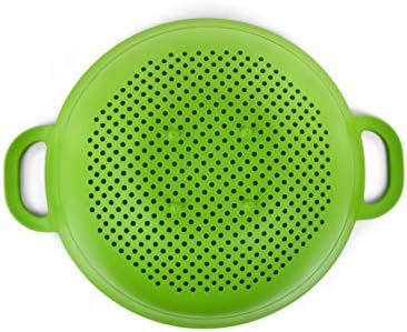Mintra Home Plastic Strainer Colanders Set: 3, 3.5 and 5 Quart (Green) Double Strong Handles and Deep Bowl, Safe BPA-Free - Use for Pasta, Noodles, Spaghetti, Vegetables (Assorted Sizes 3pk)