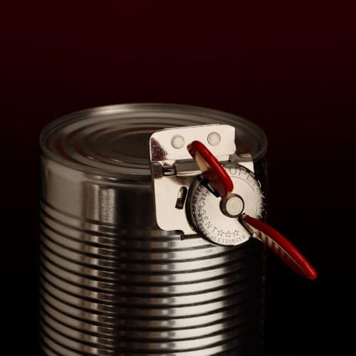 Nogent Super Kim Safety Can Opener, Made in France, Leaves No Sharp Edges, Red