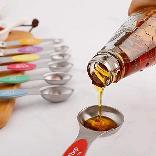 Magnetic Measuring Spoons Set Stainless Steel Dual Sided Measuring Spoons