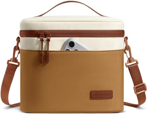LOVEVOOK Insulated Lunch Box for Women Men, Reusable Lunch Bag for Work Picnic Beach College School, Leakproof Cooler Bag with Shoulder Strap & Ice Pack, Lunch Box/Bag for Mom Teacher Kids Girl Boy